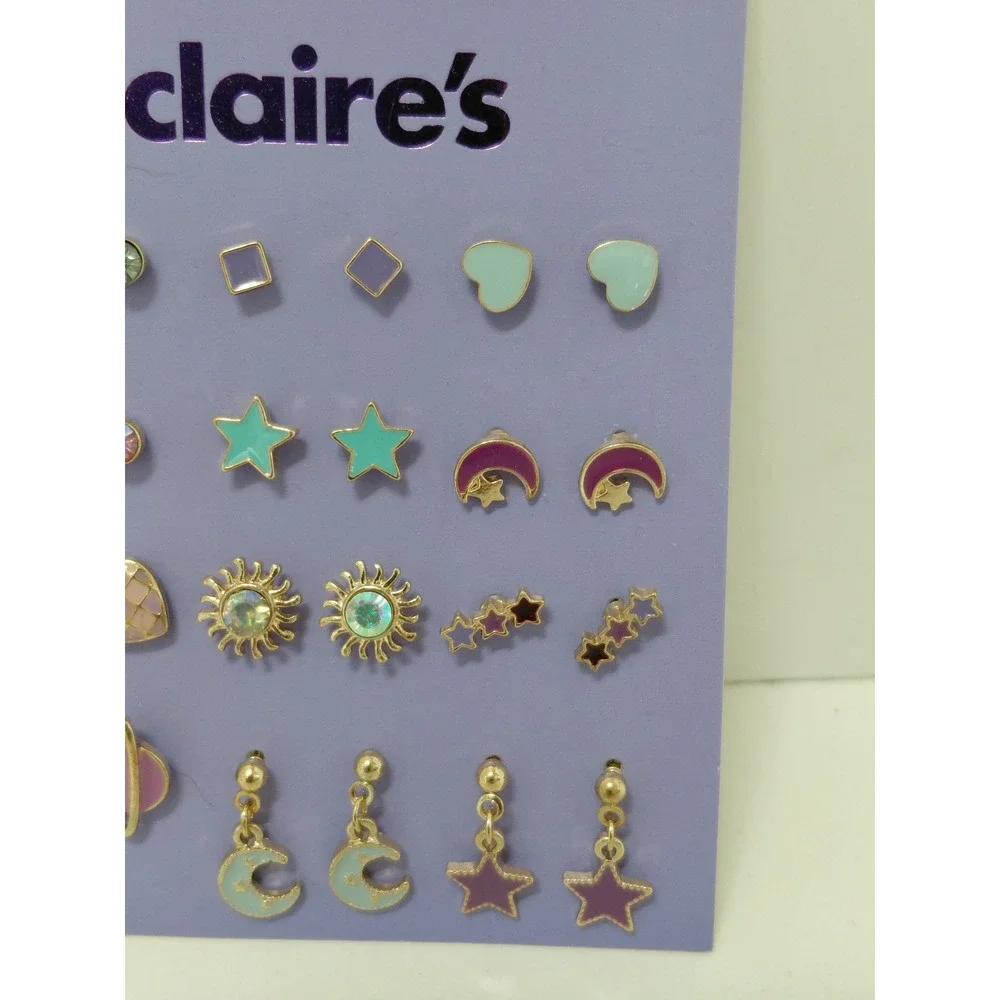 Claire's Sensitive Solutions 12 Pair Earring Set Celestial Moon Star Planet New